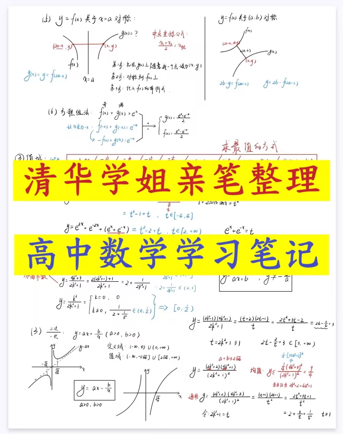 高考数学148分清华学姐亲笔整理学习笔记 手写数学笔记知识点汇总